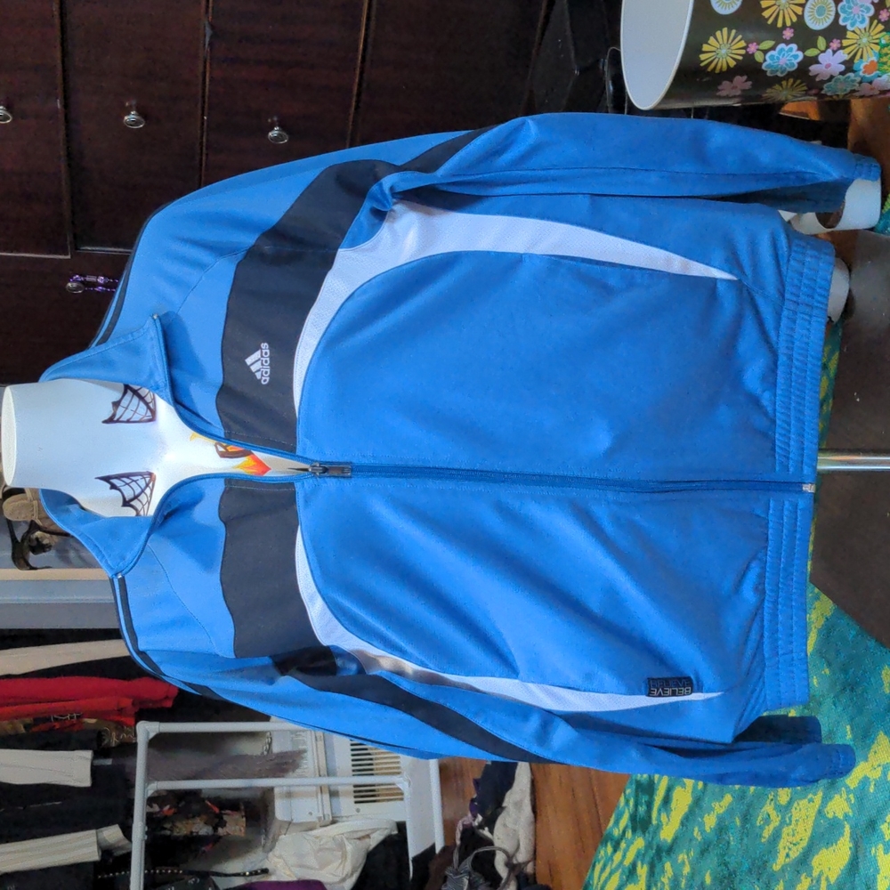 Blue Adidas Sports Jacket Unisex Athlesure
